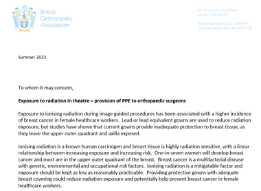 Provision of suitable PPE to orthopaedic surgeons by NHS Trusts image