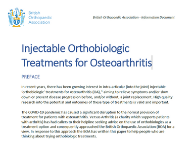 Injectable Orthobiologic Treatments for Osteoarthritis image
