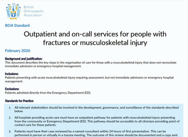 BOASt - Outpatient and on-call services for people with fractures or musculoskeletal injury image