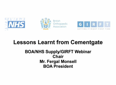 BOA/NHS England/NHS Supply Chain Webinar: Lessons Learnt from 'Cementgate' image