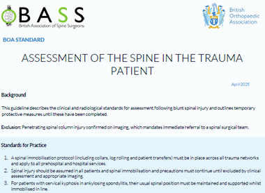 BOASt - Assessment of the Spine in the Trauma Patient image