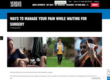 Versus Arthritis - ways to manage your pain while waiting for surgery image